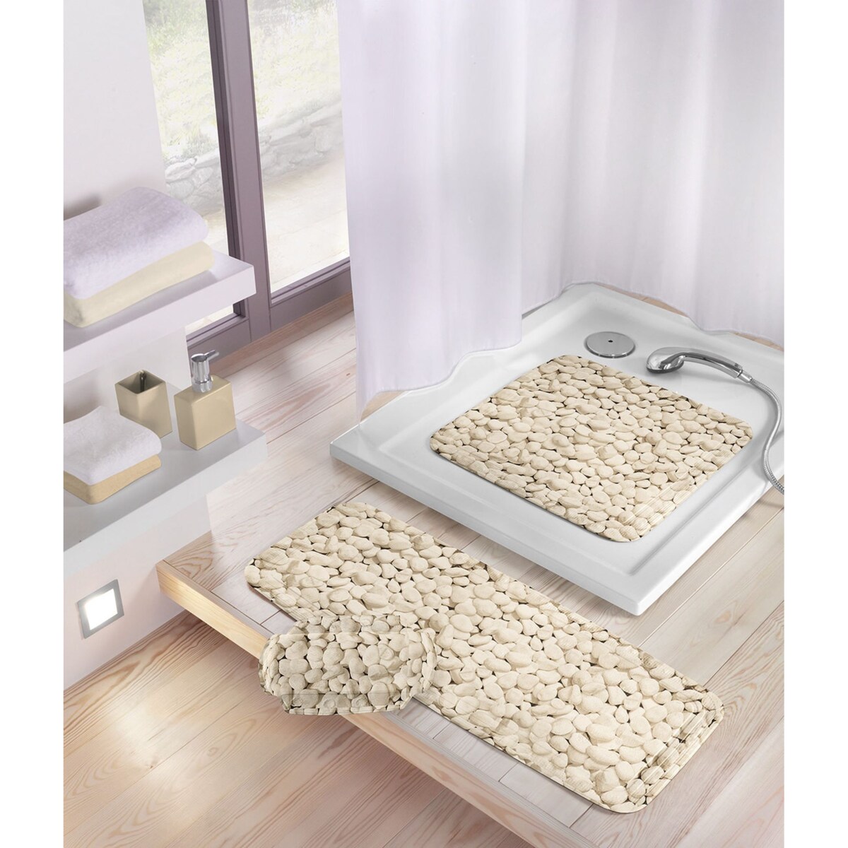 Kleine Wolke Stepstone Mata bezpieczeństwa pod prysznic naturalny beż 55x 55 cm