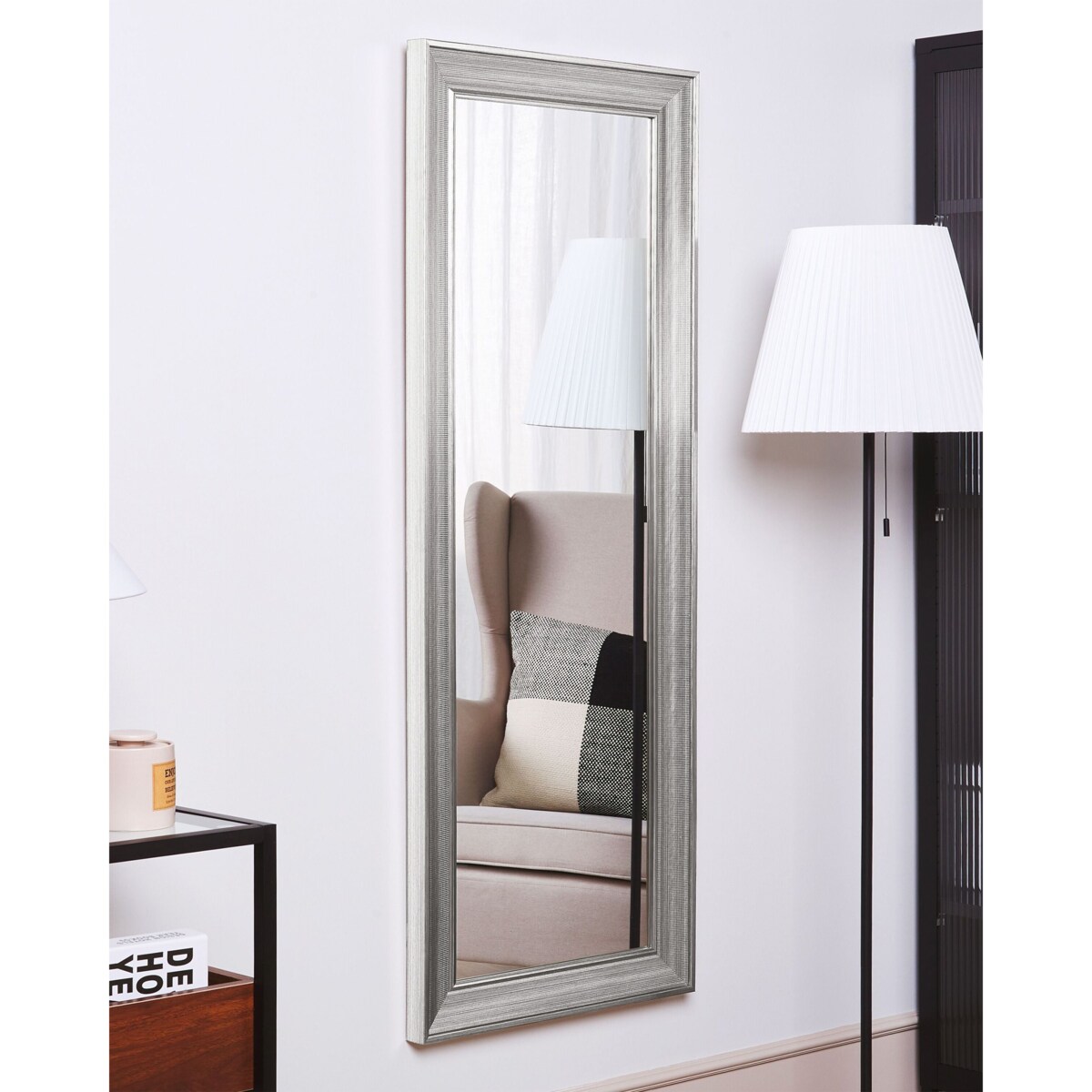 Lustro ścienne BUBRY 50 cm 130 cm Srebrny