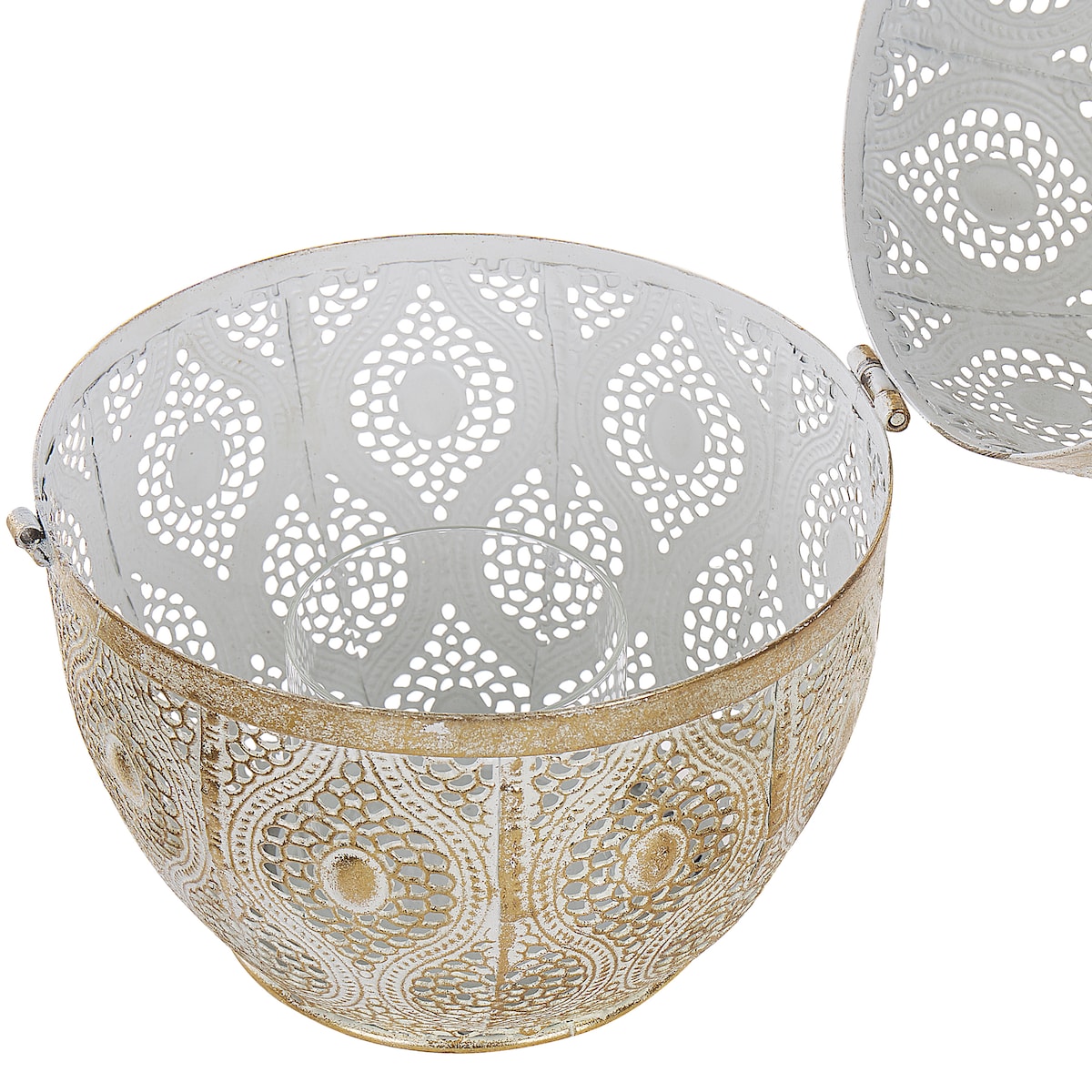 Lampion AMORGOS Metal 34 cm Złoty