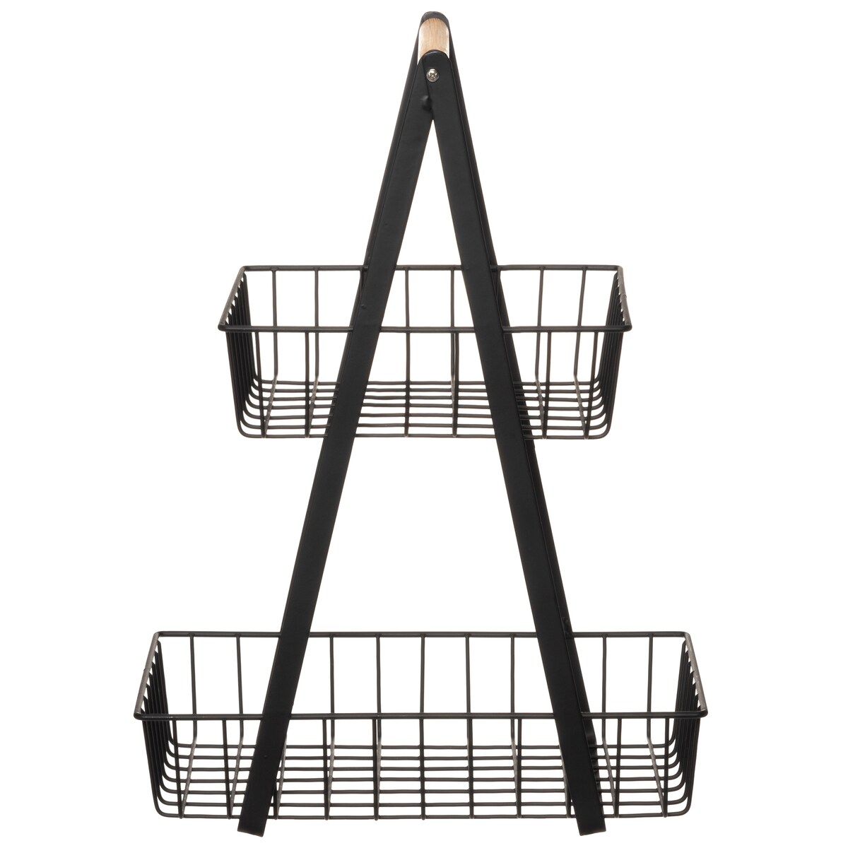 Dwupoziomowy stojak do przechowywania z bambusową rączką