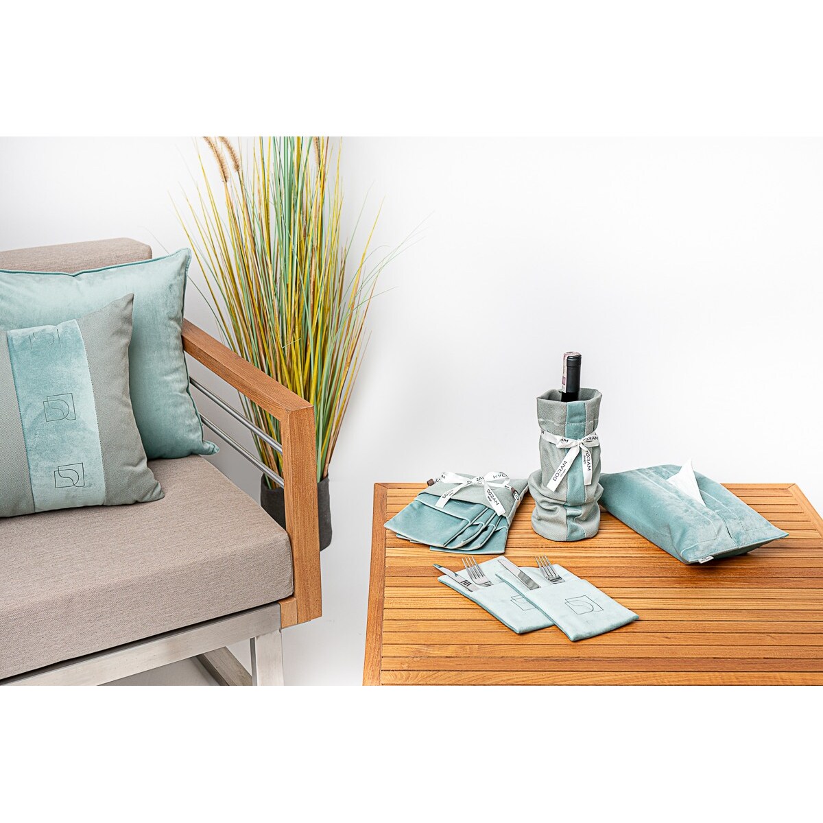 Welurowe Etui na sztućce Mist 6 szt.