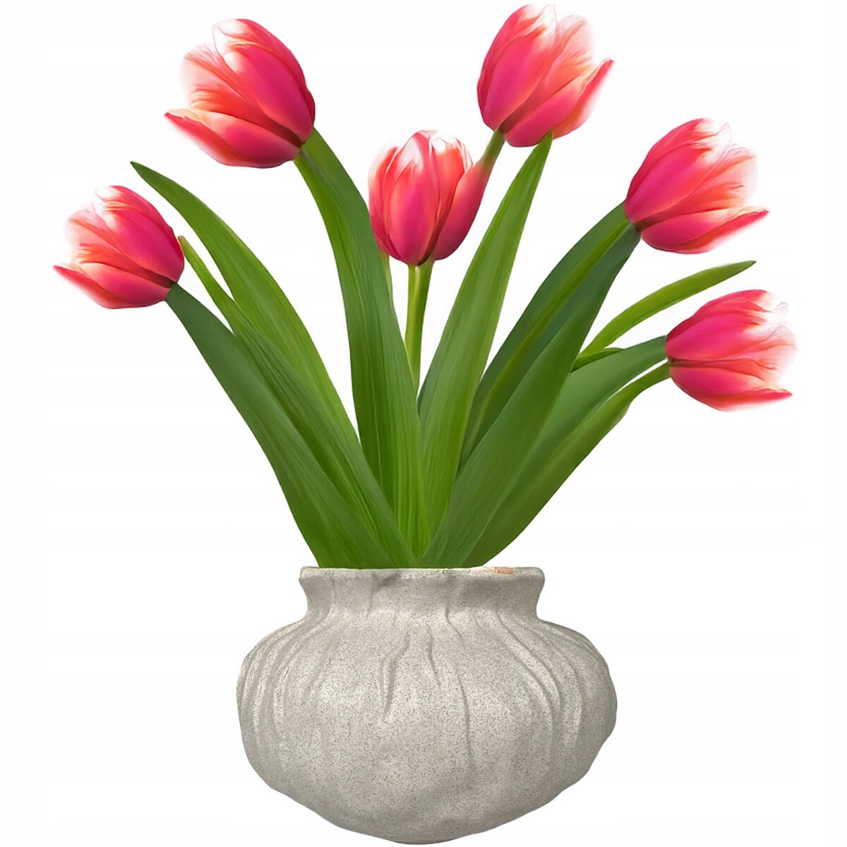 WAZON NA BUKIET KWIATY KAMIONKOWY CERAMICZNY SZARY 23cm DO SALONU SYPIALNI