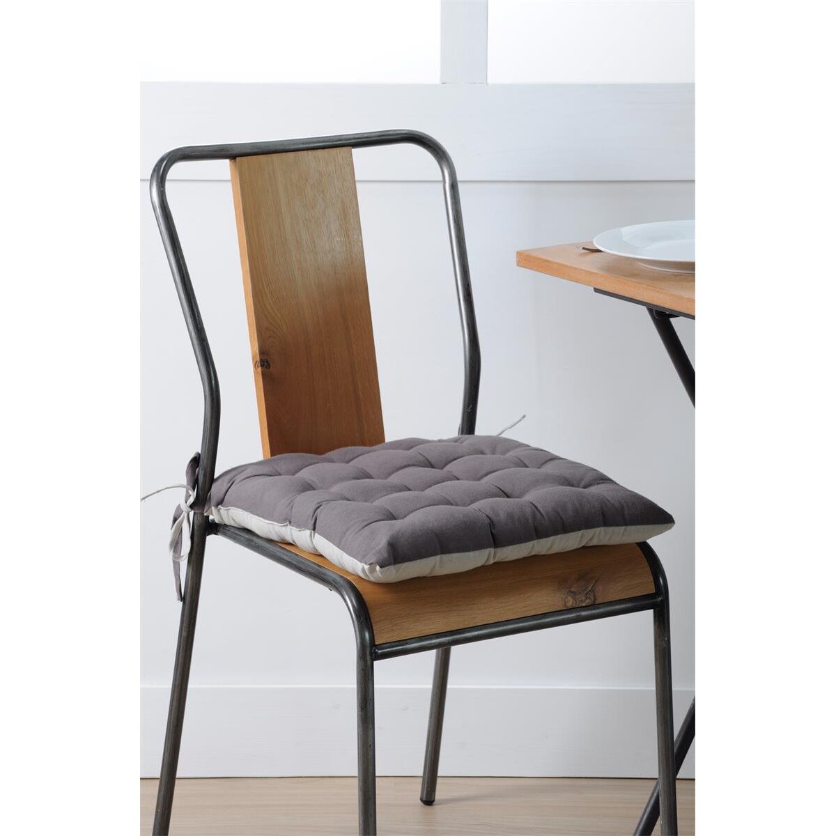 Poduszka na krzesło wiązana DUO, 100% bawełny, 40 x 40 cm