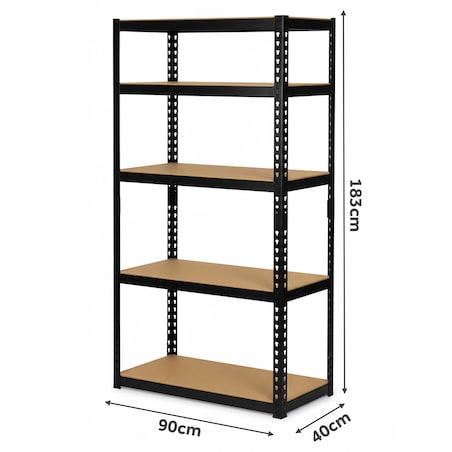 Regał metalowy magazynowy Humberg HR-854 czarny 183 x 90 x 40 cm 4854