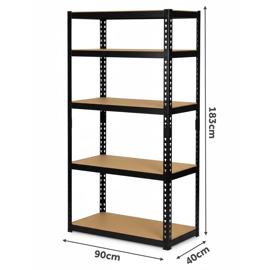 Regał metalowy magazynowy Humberg HR-854 czarny 183 x 90 x 40 cm 4854