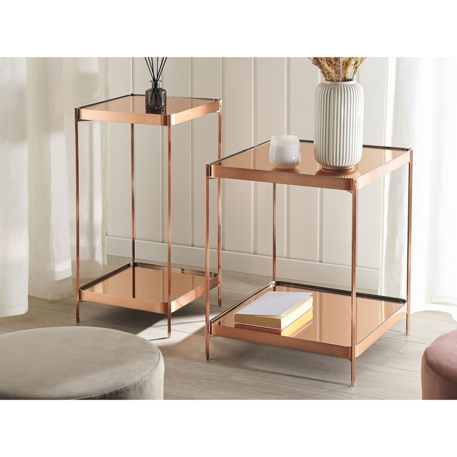 Stolik pomocniczy duży miedziany ALSEA