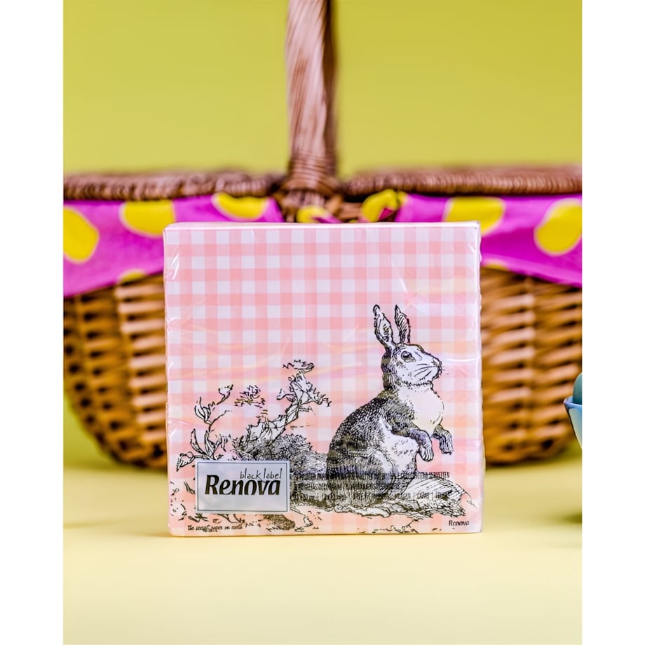 Serwetki Papierowe Ozdobne Renova Bunny & Fox 33x33 cm 3-warstwy 20 sztuk