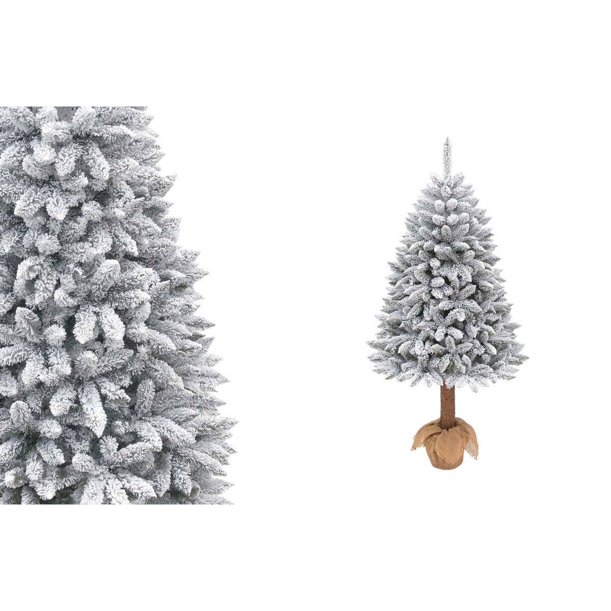 Choinka sztuczna Świerk skandynawski ośnieżony na pniu