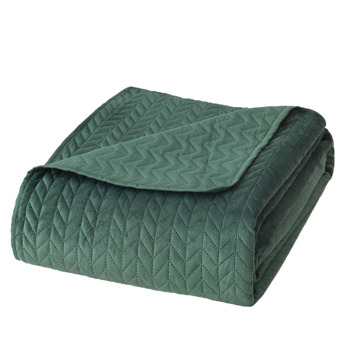 Butelkowa Zieleń Narzuta Pled na Łóżko Kanapę Velvet Welur 200 x 220 Welurowa