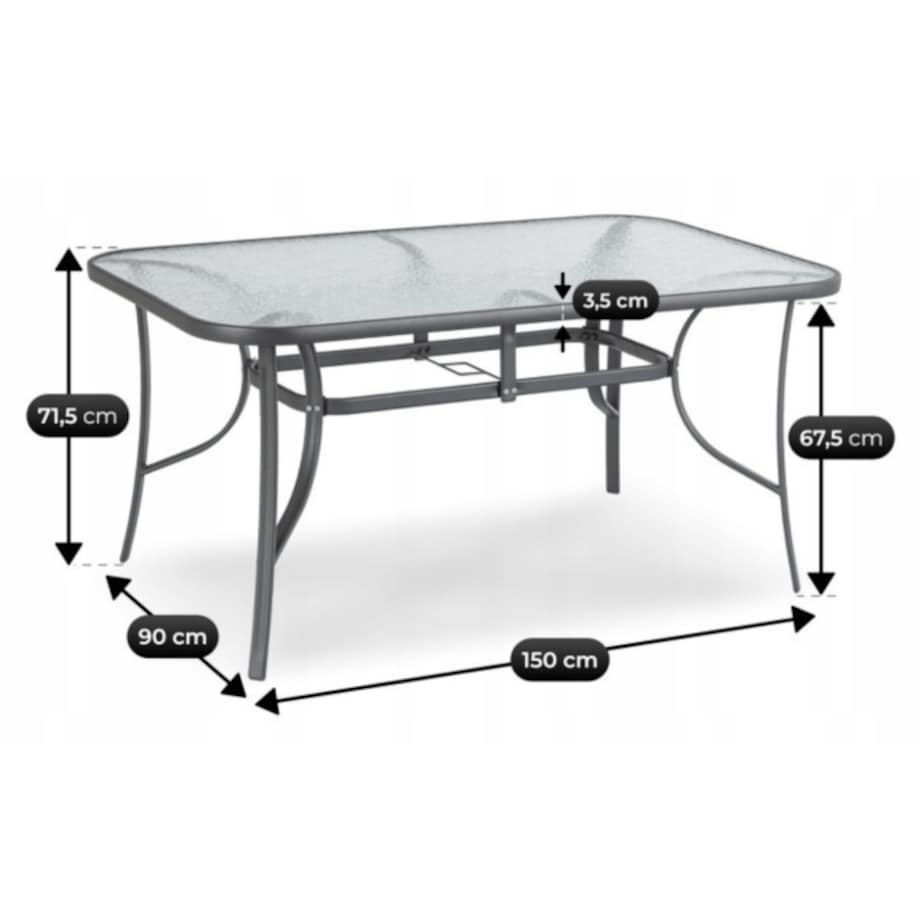 Zestaw Mebli Ogrodowych Na Taras Ogród Komplet Textilene Szary LIBERTY