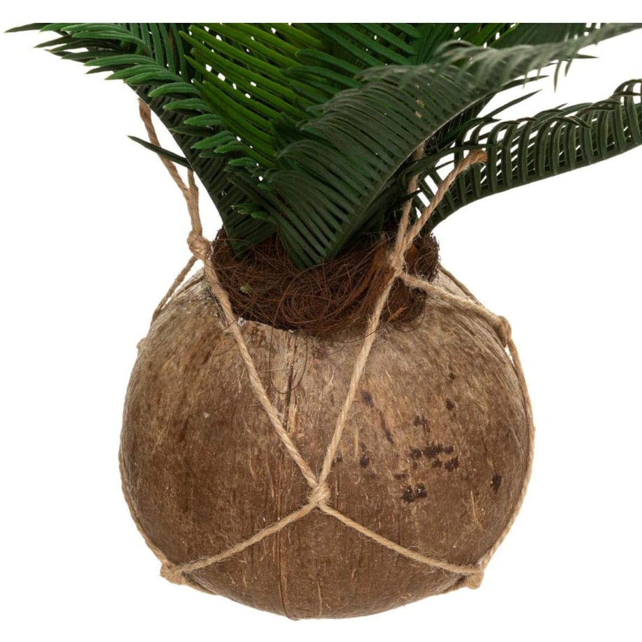 Palma sztuczna w doniczce z kokosa, wisząca, wys. 50 cm