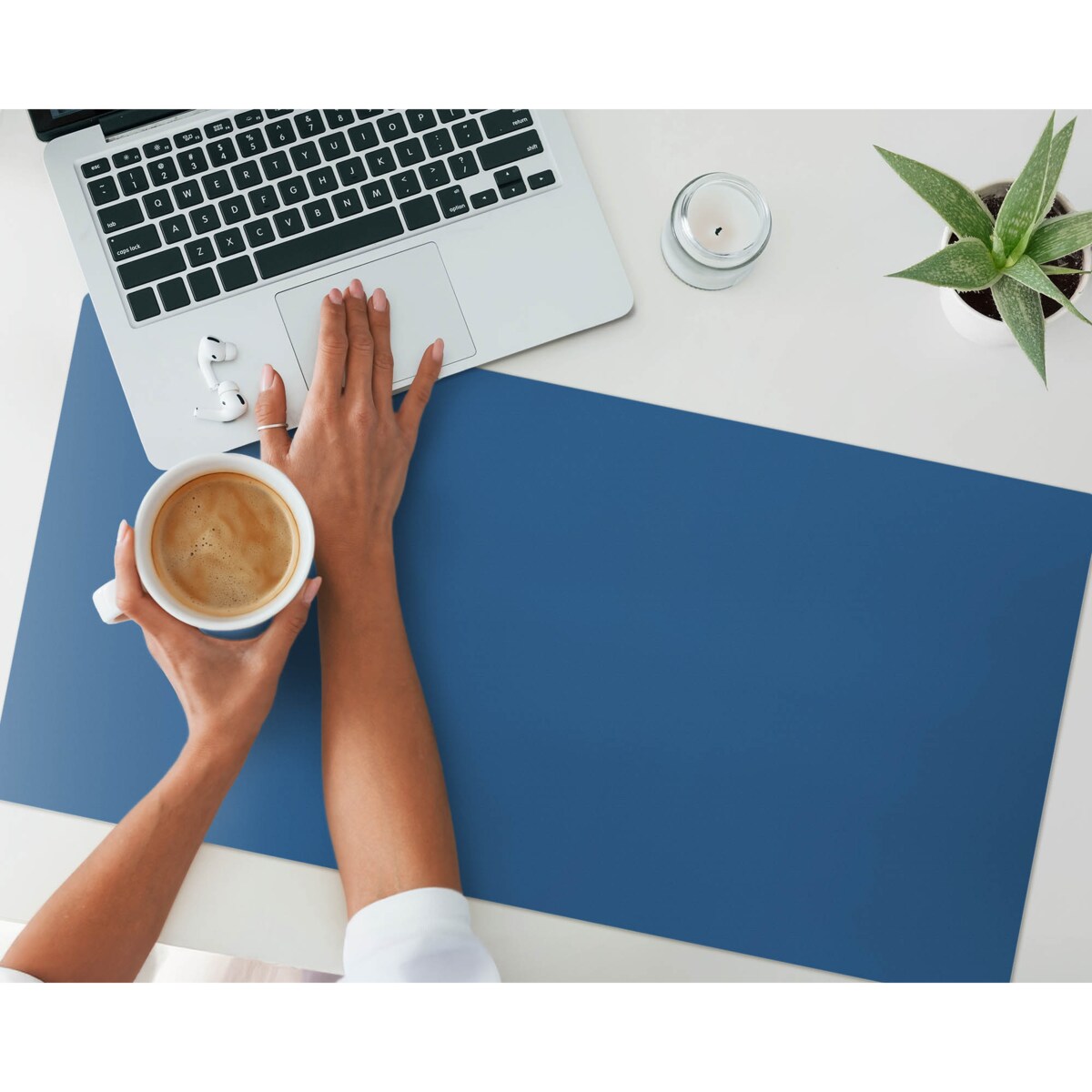 Granatowa mata na biurko Kolor Niebieski, 90x45 cm