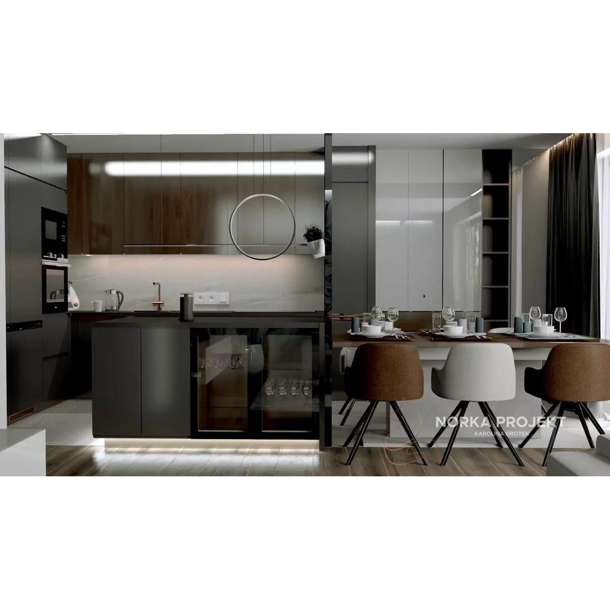 Lampa wisząca Linea No.2 40cm czarna 4k