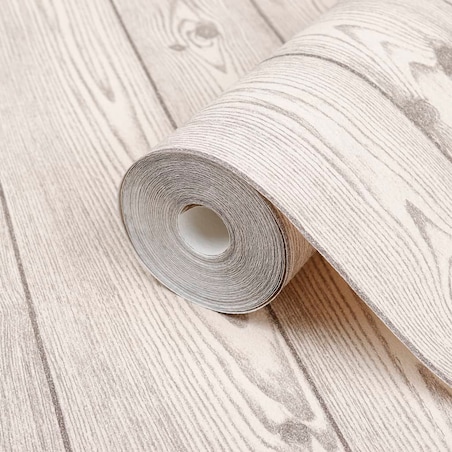 vidaXL Tapeta 3D, z wzorem desek, szara, 10x0,53 m, flizelina