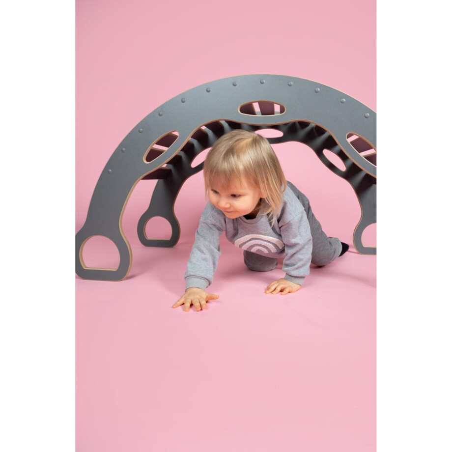 DUŻY bujak montessori z uchwytami - szary