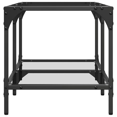 vidaXL Stolik kawowy ze szklanym blatem, 78,5x40x40 cm, stal