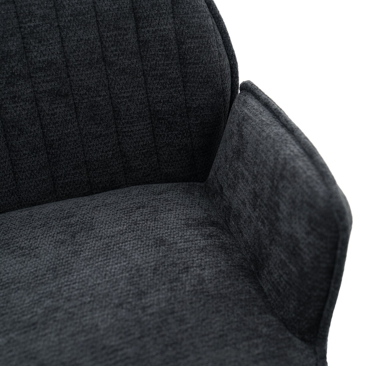 Krzesło tapicerowane obrotowe szenilowe do salonu MERANO grafitowe