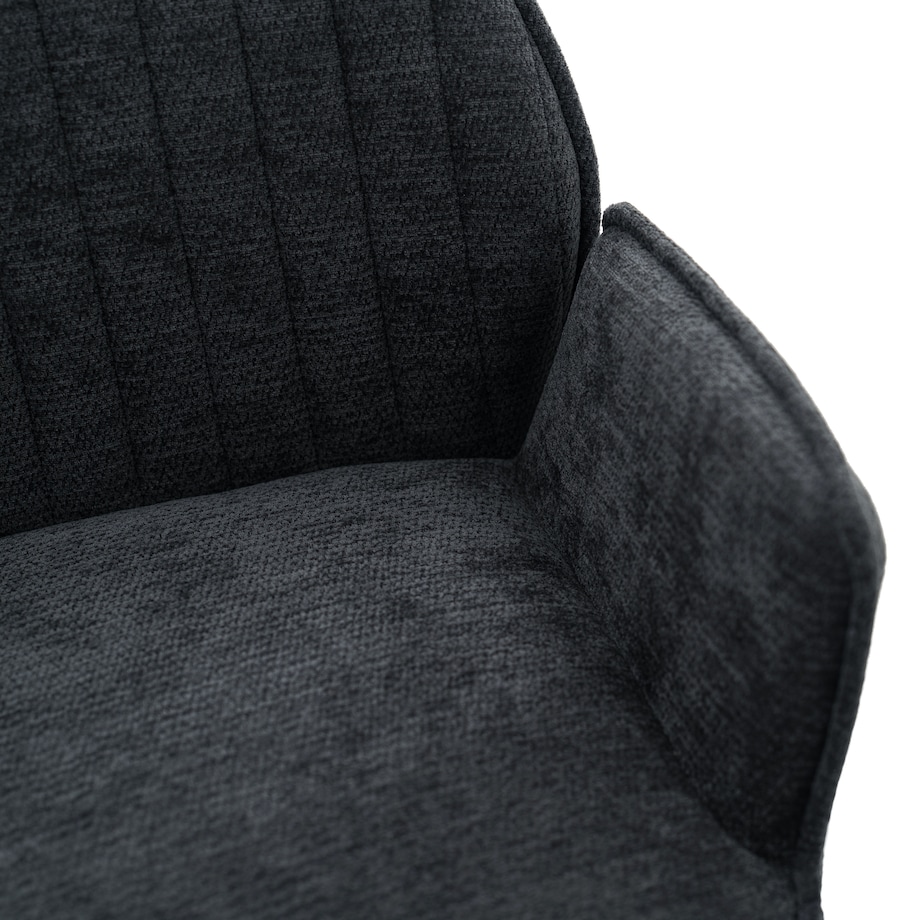 Krzesło tapicerowane obrotowe szenilowe do salonu MERANO grafitowe