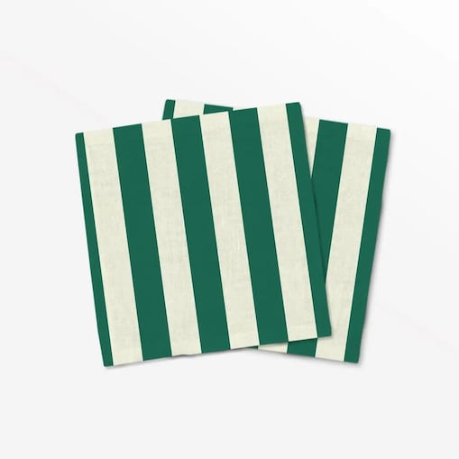 Serwetki świąteczne - klasyczne zielone pasy (2szt.)