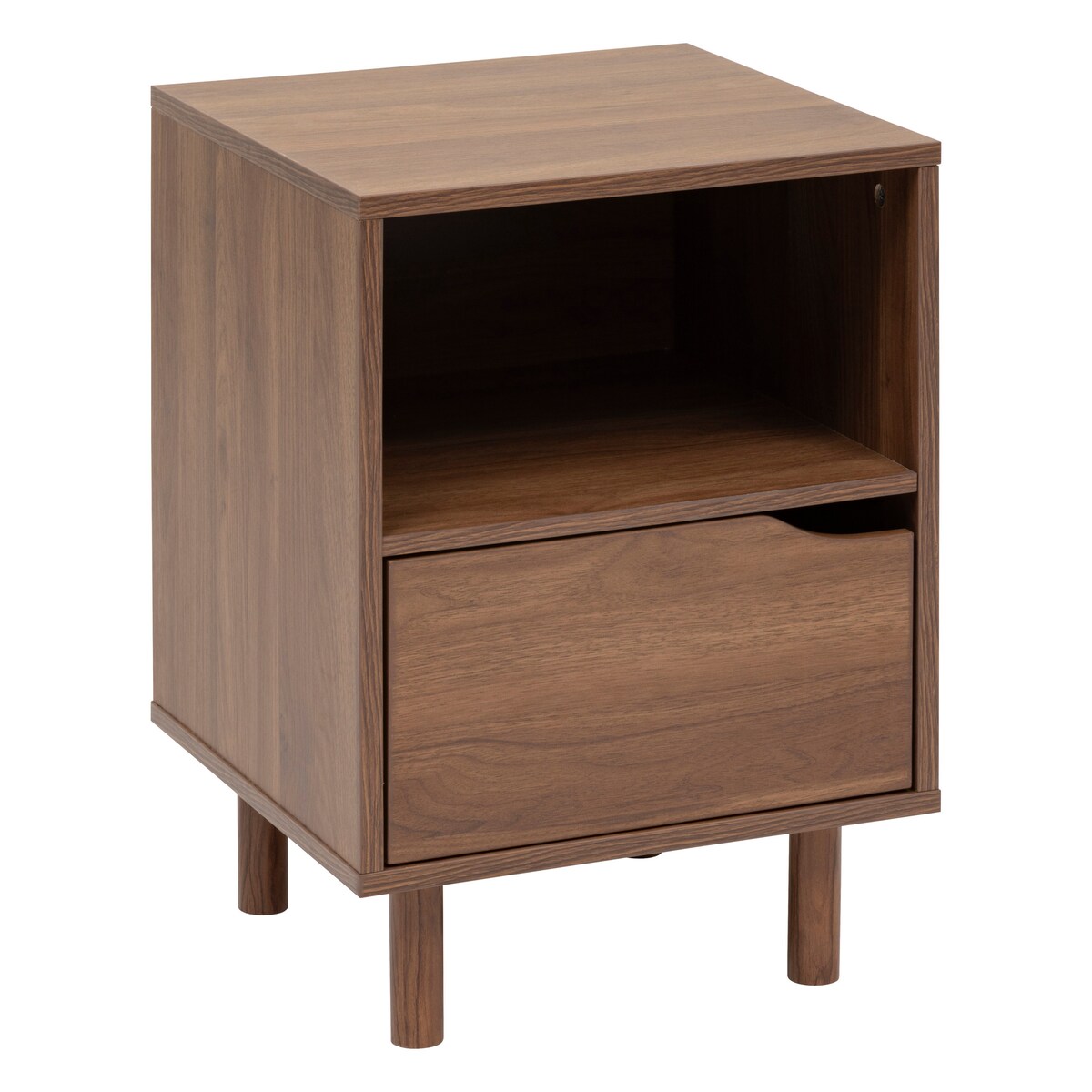 Szafka nocna SLIDY, kolor ciemnego drewna, 40 x 57,5 x 40 cm