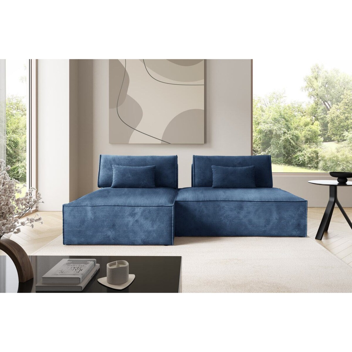 Narożnik modułowy LUCCA z funkcją spania sztruks POSO 05