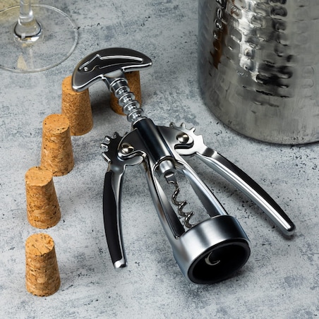 Otwieracz do wina korkociąg satynowy KINGHOFF