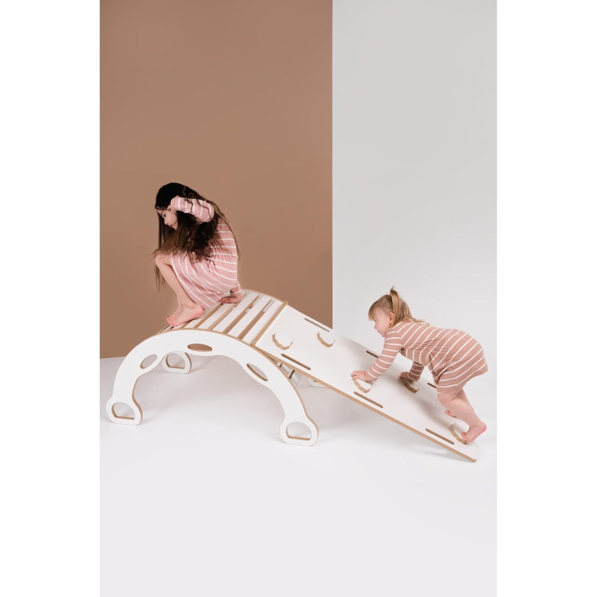 3w1 DUŻY bujak montessori z uchwytami + DUŻA zjeżdżalnia CHMURKI + blat