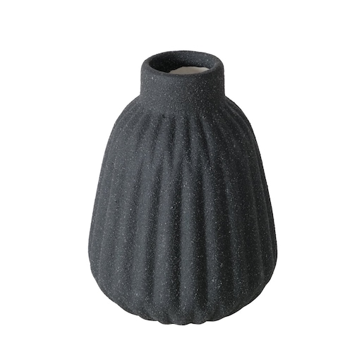 Wazon ceramiczny w prążki ESKO, czarny mat