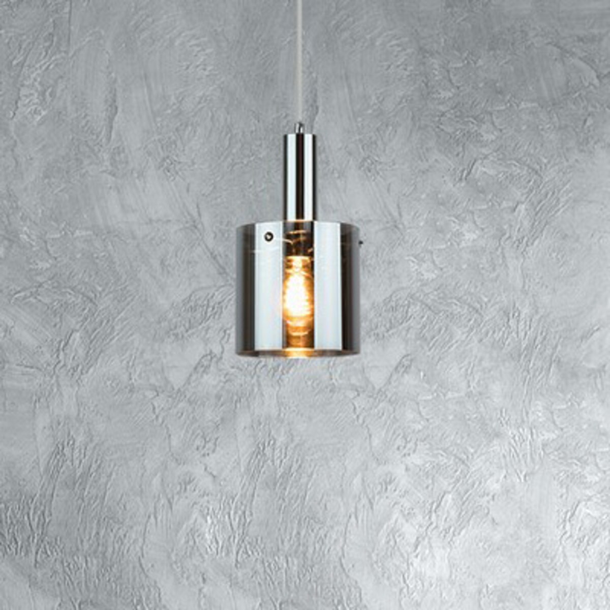 Szklana LAMPA wisząca DONATI 5249 Rabalux loftowa tuba do sypialni chrom