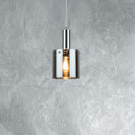 Szklana LAMPA wisząca DONATI 5249 Rabalux loftowa tuba do sypialni chrom