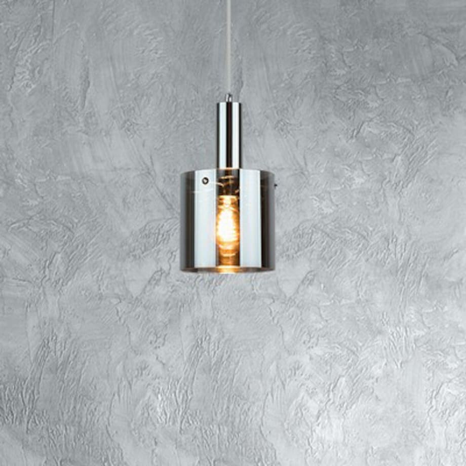Szklana LAMPA wisząca DONATI 5249 Rabalux loftowa tuba do sypialni chrom