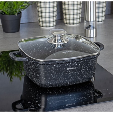 Garnek kwadratowy Z powłoką marmurową 4.5L 24cm indukcja gaz KINGHOFF