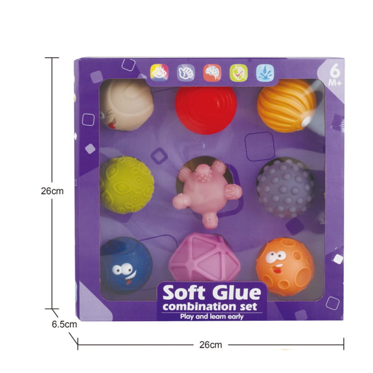 Piłeczki sensoryczne (średnie) - miękkie klocki 9 szt