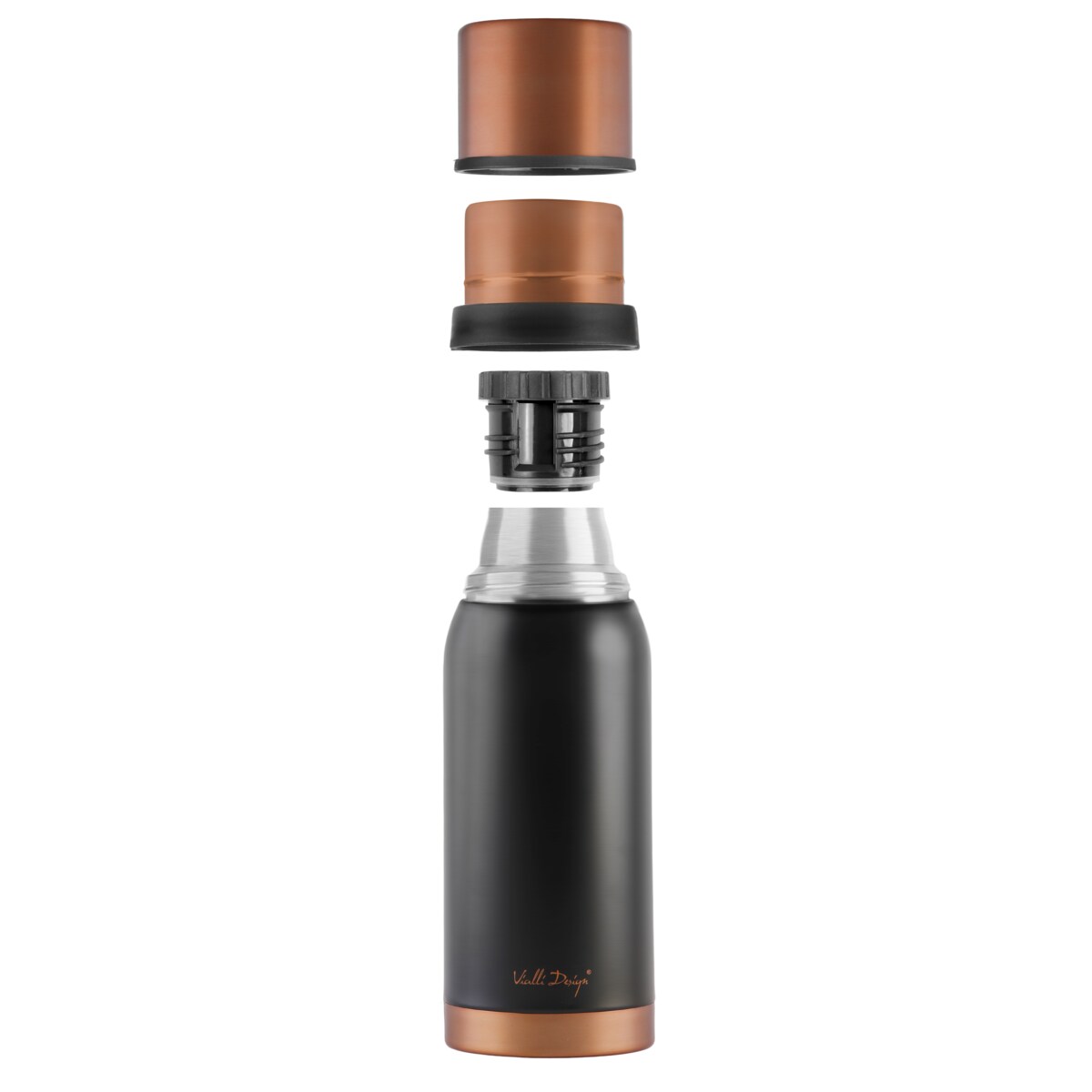 Termos turystyczny 1l FUORI czarny Rose Gold 28098