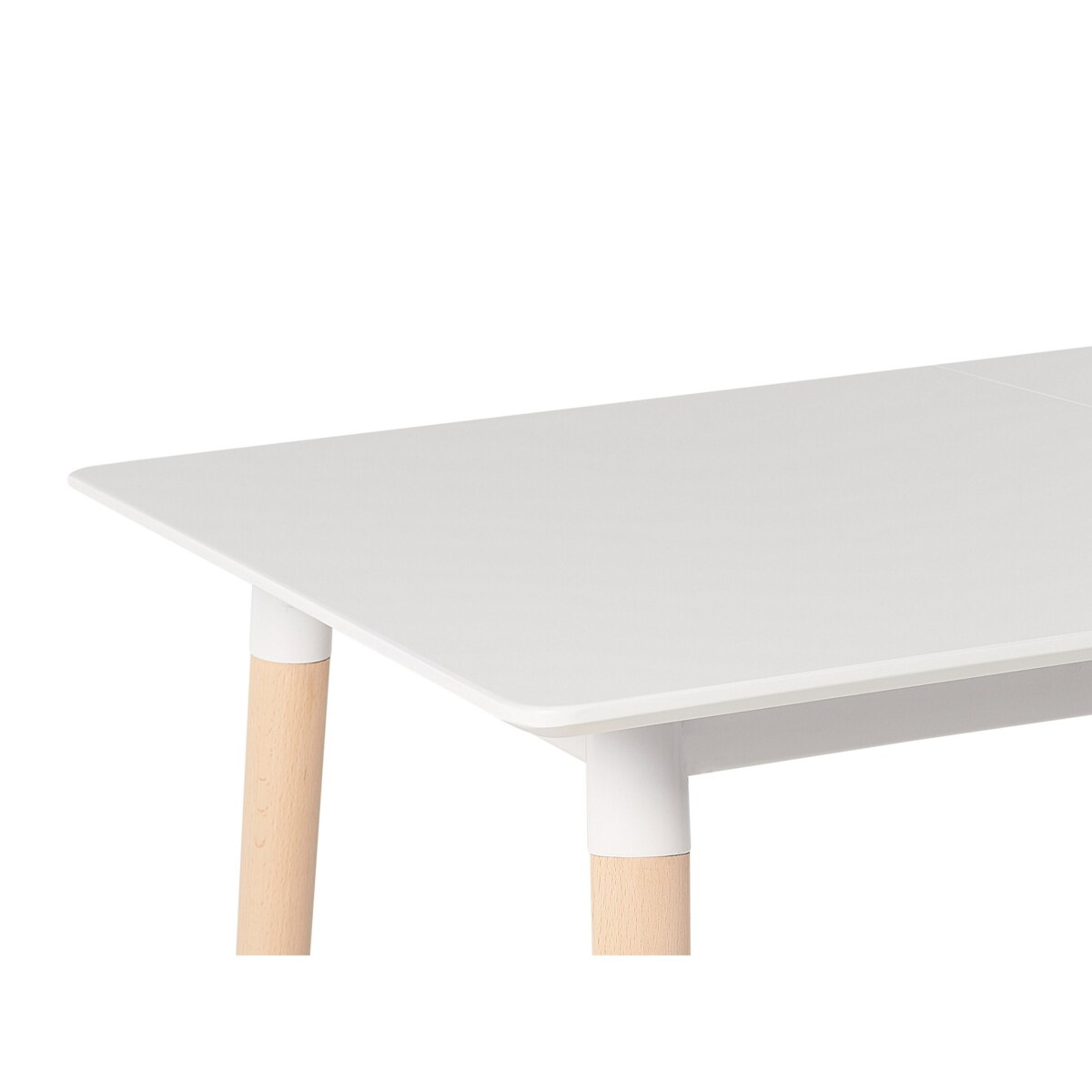 Stół do jadalni rozkładany 120/150 x 80 cm biały z jasnym drewnem MIRABEL