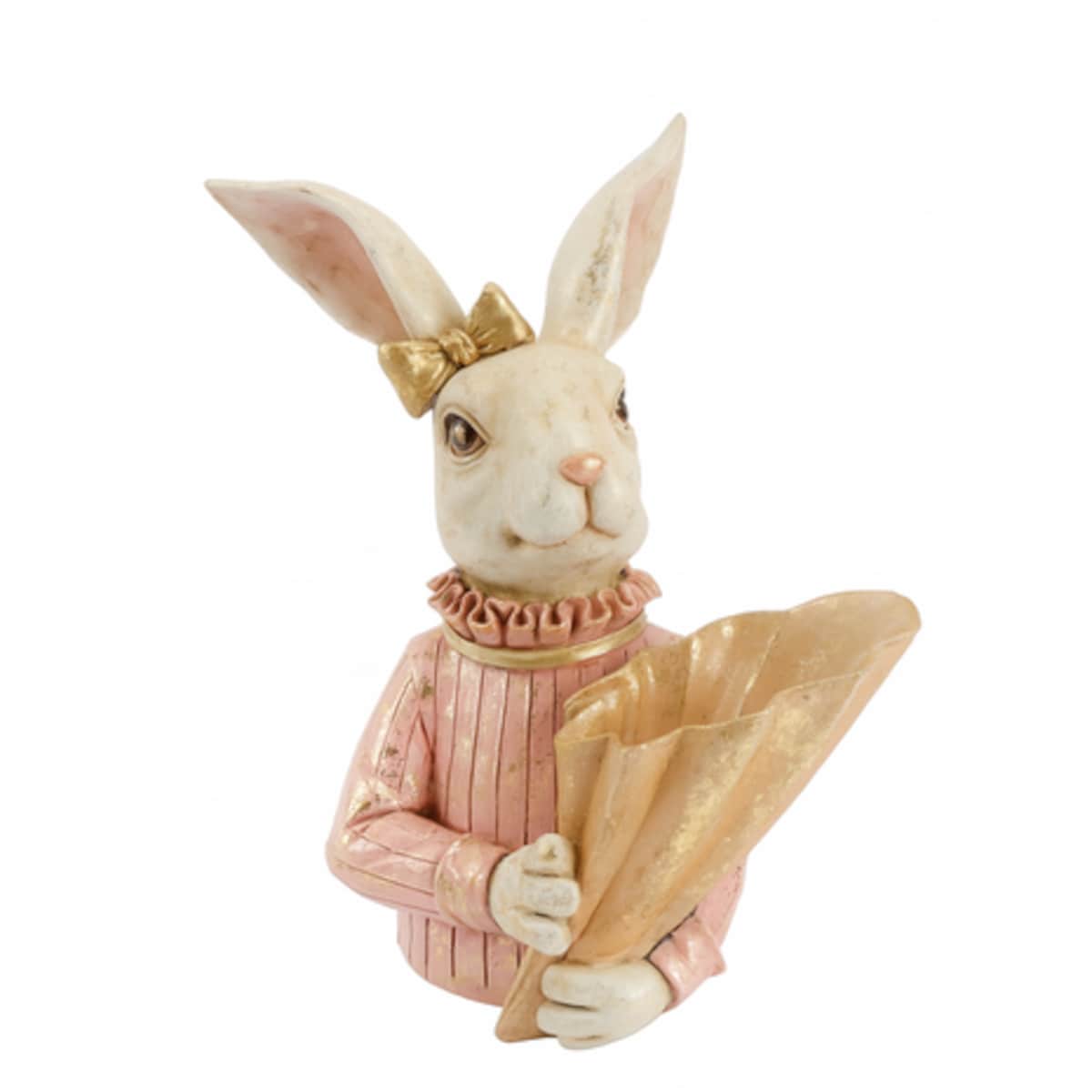 Figurka ceramiczna - popiersie króliczki 36x25x24 cm z wazonem