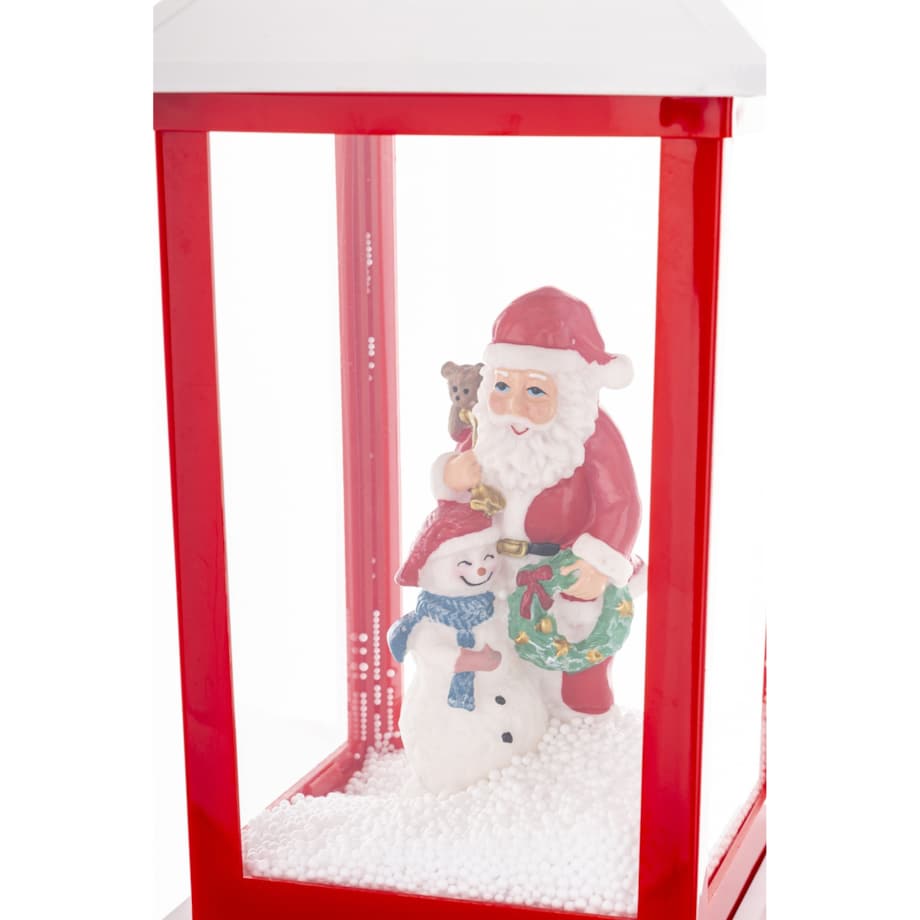 Latarnia świąteczna LED 150x37x27 cm MAYAK biało-czerwona z pozytywką