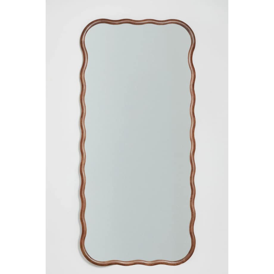 Lustro ścienne z drewna dębowego Aldreu 95x200 cm