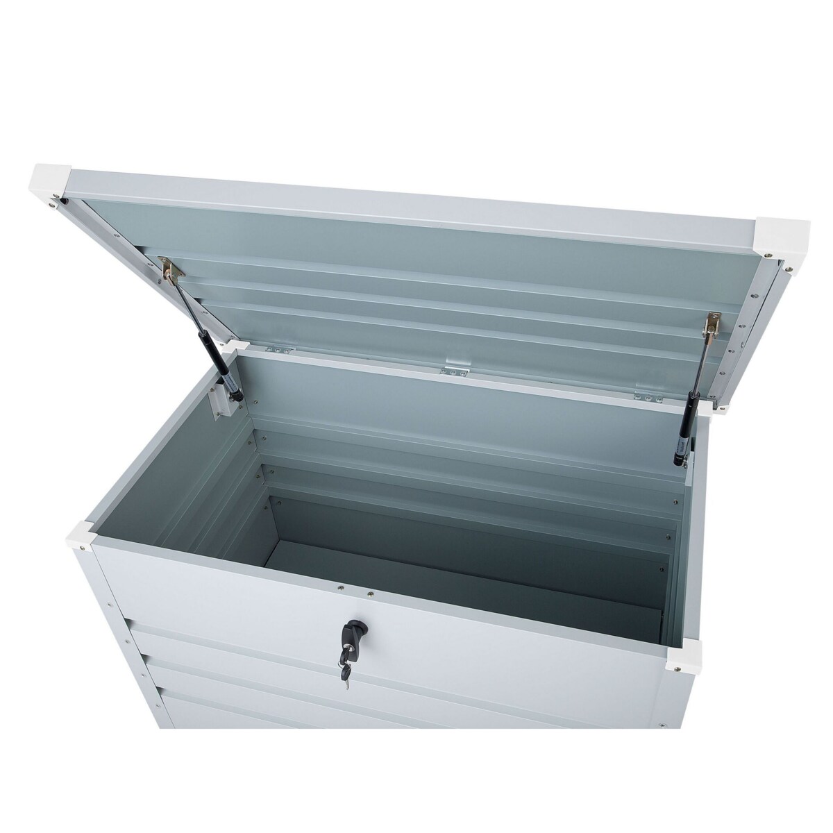 Skrzynia ogrodowa metalowa 300 l jasnoszara CEBROSA