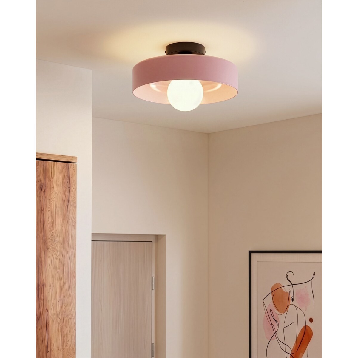 Lampa sufitowa LUGUSE Szkło Różowy