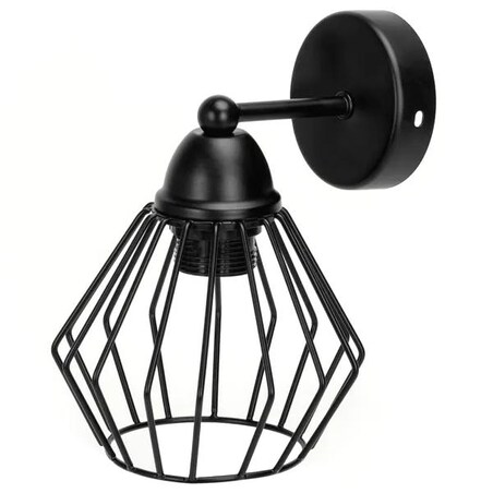 Kinkiet ścienny Diamond Cage lampa loftowa retro metalowa czarna