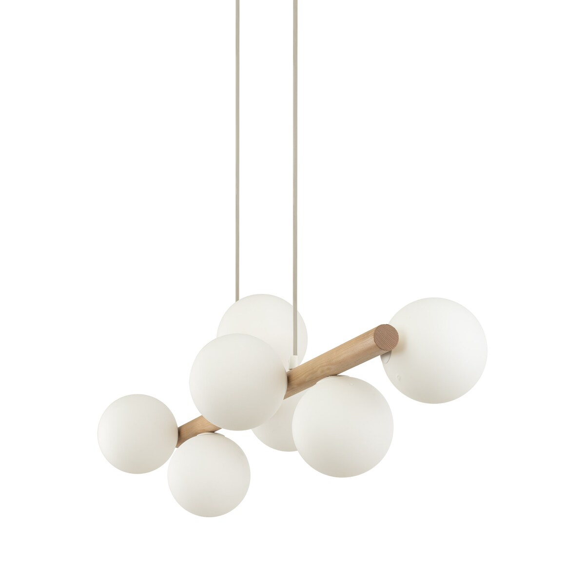Lampa wisząca TK Lighting ESTERA WOOD 5905 7xG9 biała drewno regulowana 90 cm
