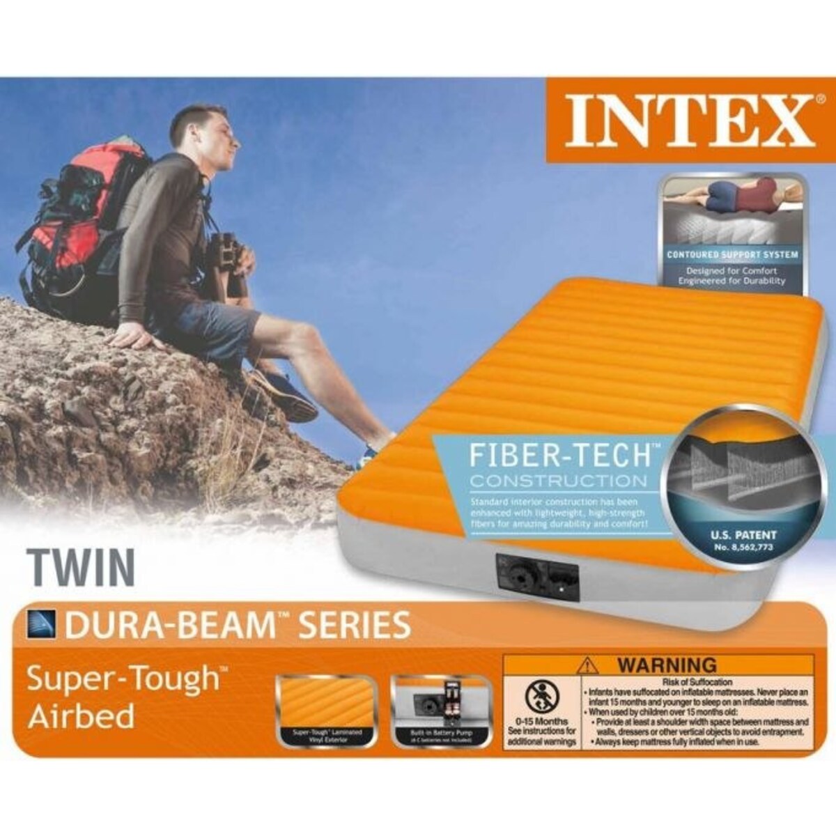 Materac welurowy z pompką elektr 191x99x20 cm INTEX