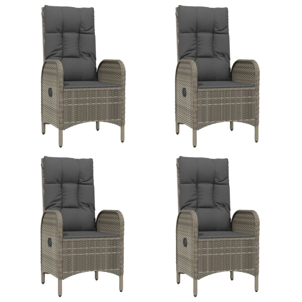 vidaXL 5-cz. zestaw mebli ogrodowych, poduszki, czarno-szary rattan PE