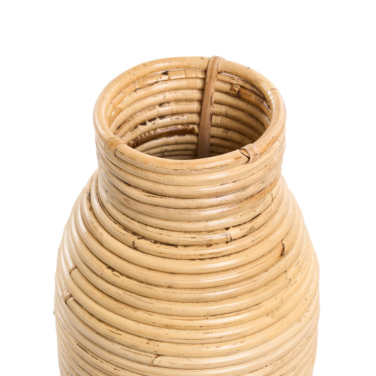 Wazon dekoracyjny PREMANA Rattan 55 cm Naturalny