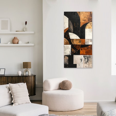 Obraz do salonu sypialni biura loftu, Geometryczne formy abstrakcja brązowy