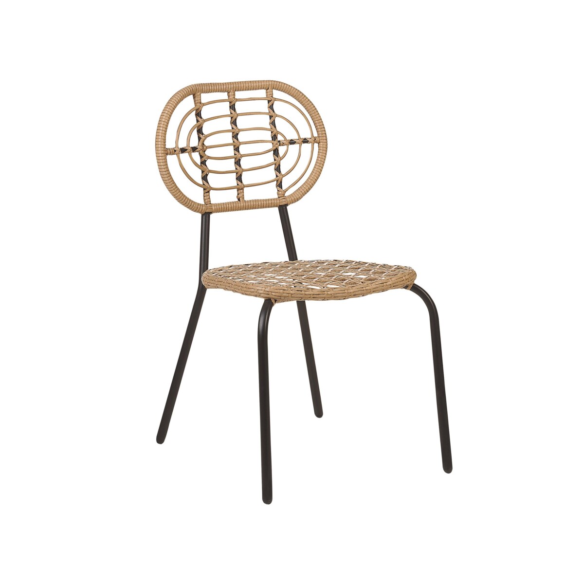 Zestaw 8 krzeseł z technorattanu naturalny PRATELLO