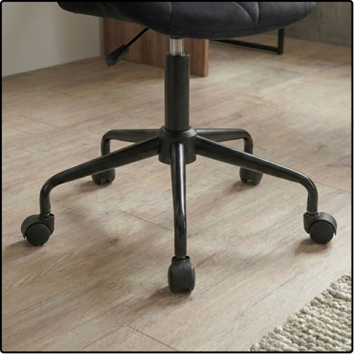 Fotel biurowy krzesło obrotowe do biurka ucznia gabinetu regulowane czarne welurowe