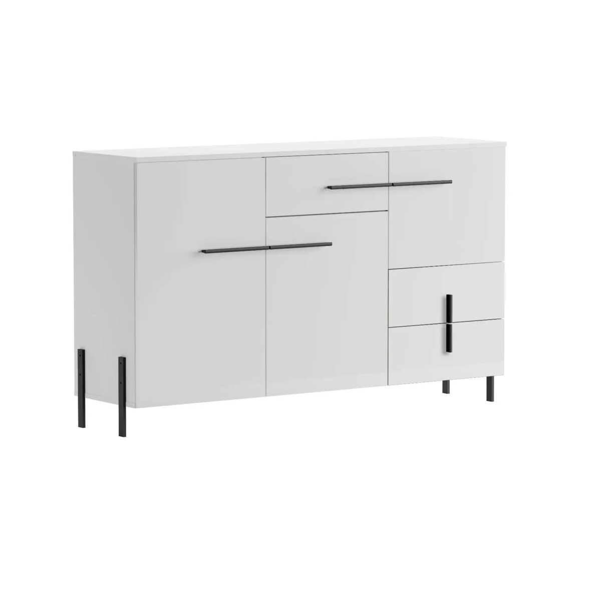 Komoda JUSTINE 150 3D3S biała/biały połysk