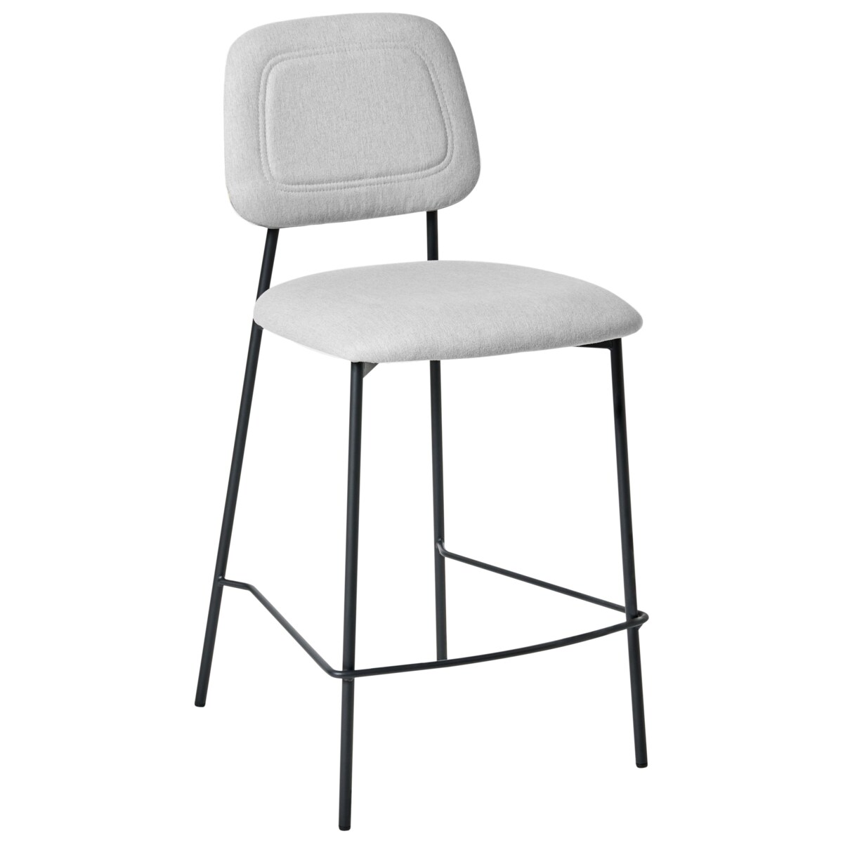 Zestaw 2 krzeseł barowych DUETTE Len syntetyczny Jasnoszary